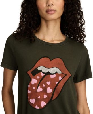 Women's Rolling Stones Heart Lip Crewneck T-Shirt
