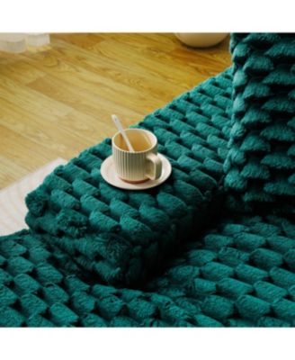 Green Turtle Velvet Double Chaise Lounge Sofa