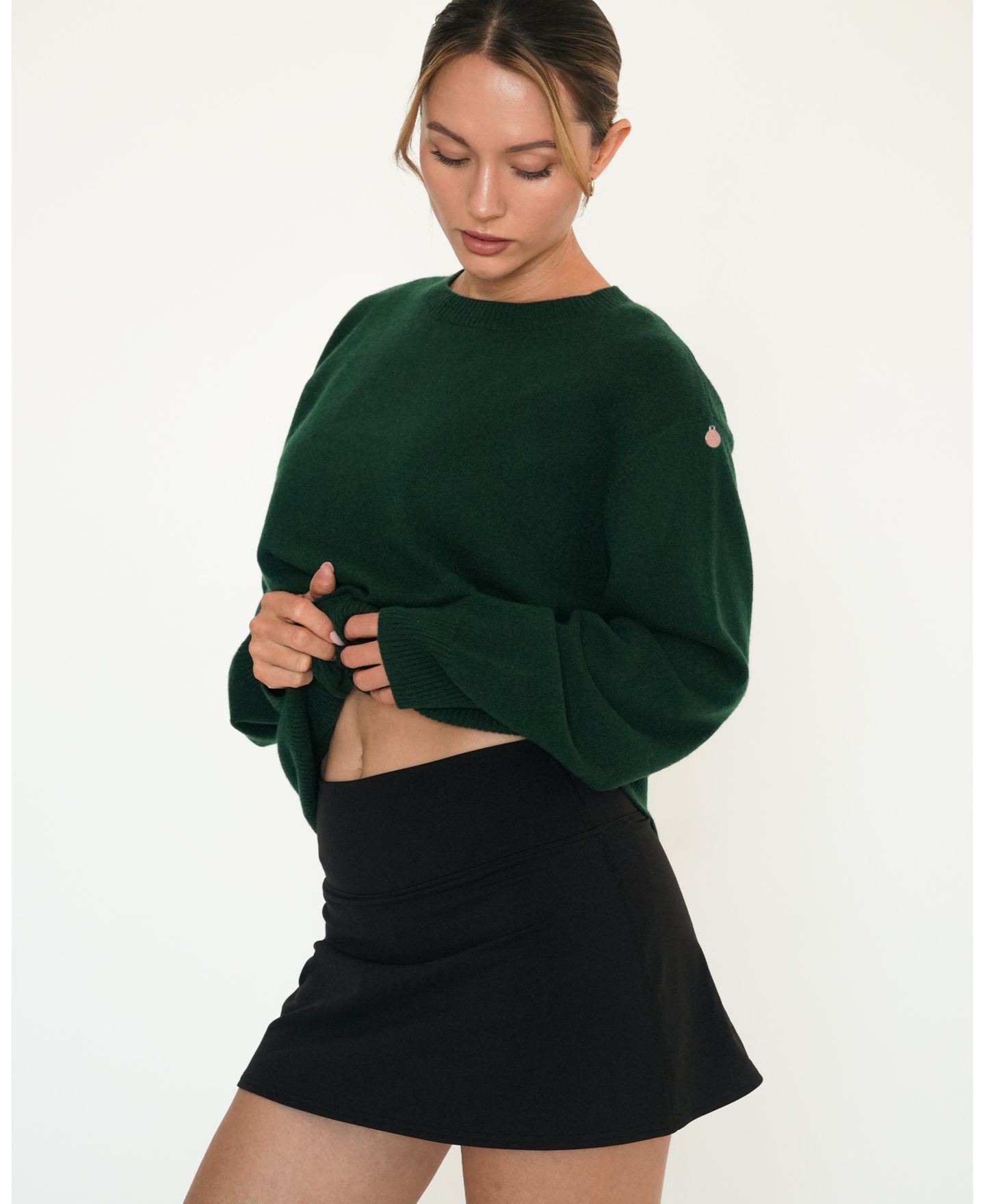 Женский свитер Rebody Active Beau Oversized Crewneck Cashmere, цвет: Тёмно-зелёный — фото 7