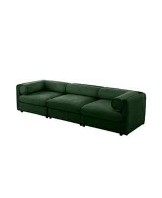 Streamdale Elegant Green Chenille Sofa with Storage Seat, Contemporary 3-Seater Fabric Couch