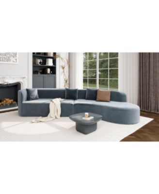 Streamdale Modern Curved Sectional Sofa with Pillows