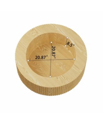 MDF Modern Round Coffee Table & 2 PU Dining Chairs Set