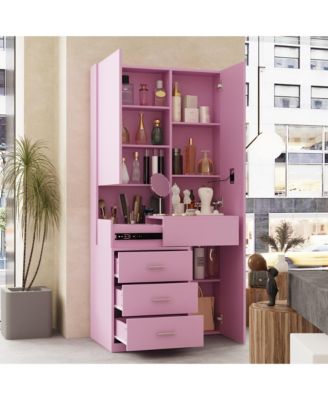 LED Dressing Table with full body mirror | Sliding cover hidden compartment+three drawer large capacity | Versatile in bedroom/dressing room