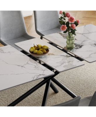 35" Round Black Glass Mid-Century Modern Dining Table