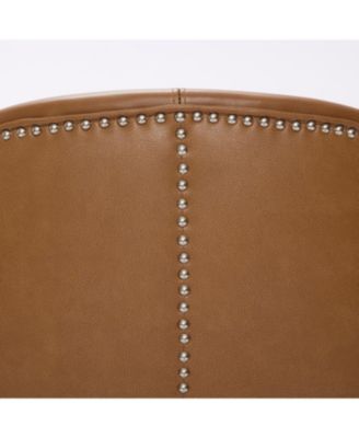 Light Brown Leather Swivel Chair, Mid-Century Modern Lounge Chair