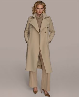 Women's Belted Notched-Collar Trench Coat
