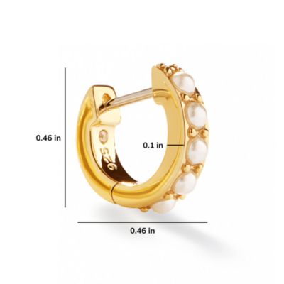 Pearl Huggie Hoops - Ashley