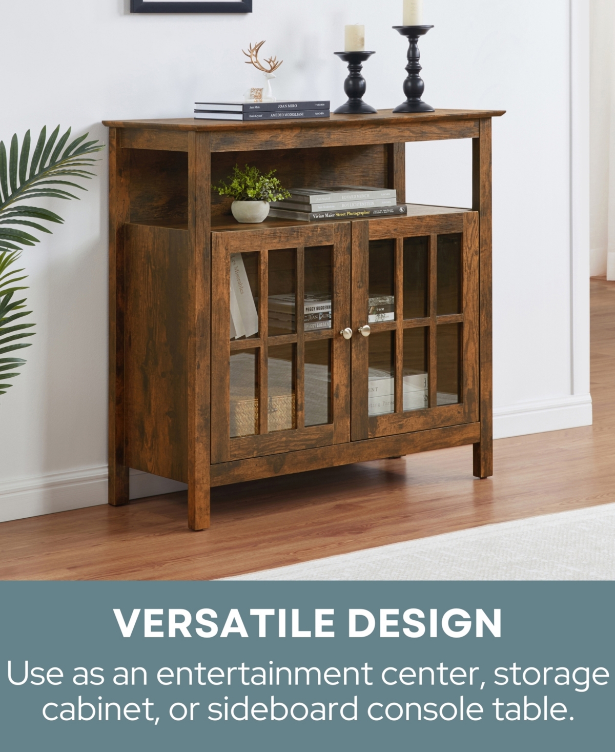 Convenience Concepts 36" Big Sur Highboy Tv Stand with Storage Cabinets