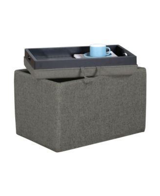 18" Plywood Accent Storage Ottoman