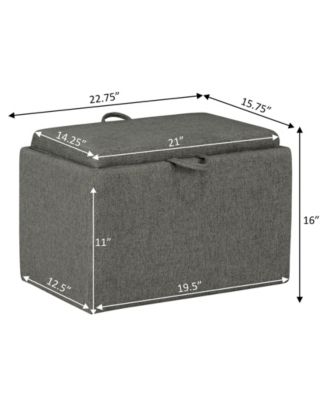 18" Plywood Accent Storage Ottoman