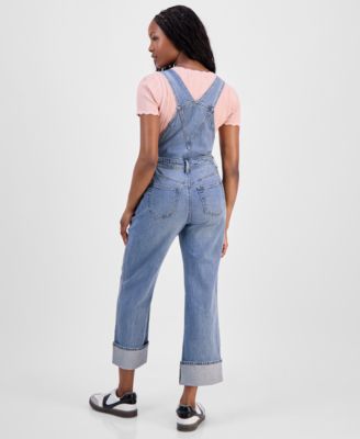Petite Cuffed Denim Overalls, Macy's Exclusive