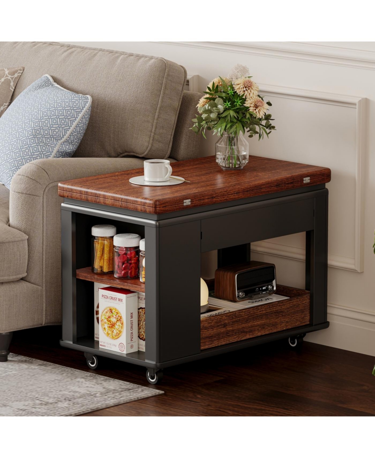 Streamdale Furniture Modern Multi-Function Coffee Side Table with Foldable