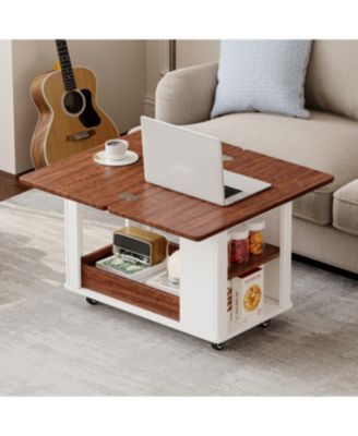 Modern Multi-Function Coffee Side Table with Foldable