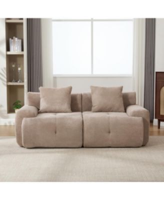 73" Modern Modular Sectional Loveseat, 2 Seater Tufted Cloud Convertible Couch with 2 Pillows