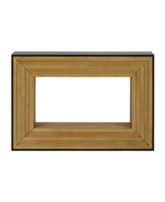 Modern Contrast Console Table with Layered Wood Frame and Top