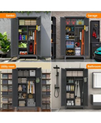  73&amp;#x22; Tall Metal Tool Storage Cabinet with Ample Storage for Garage, Warehouse, Garden, Office, Bath