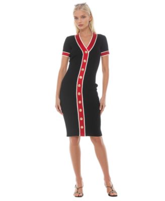 Women's Otto V Neck Ribbed Knit Dress