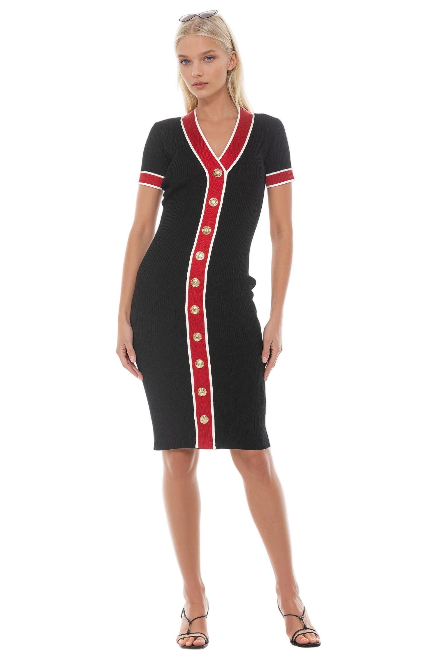 Women's Otto V Neck Ribbed Knit Dress