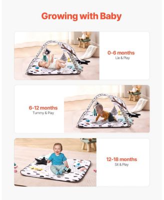 Infant Play Gym Mat with 6 Toys for Tummy and Floor Time