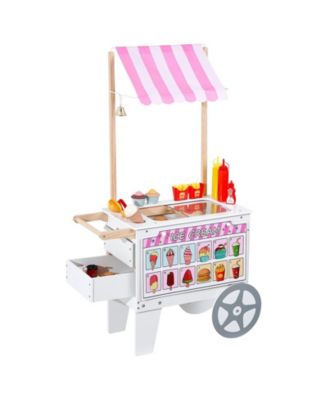 Kids Ice Cream Cart Pretend Play Toy Set with 20+ PCS Accessories