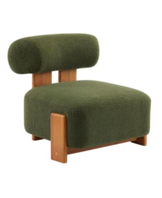 Modern Boucle Lounge Chair with Solid Wood Frame