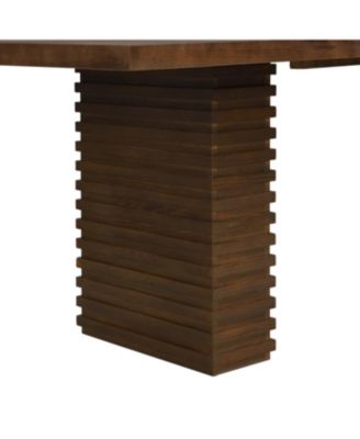 Walnut Finish Industrial Dining Table Seats 6-10