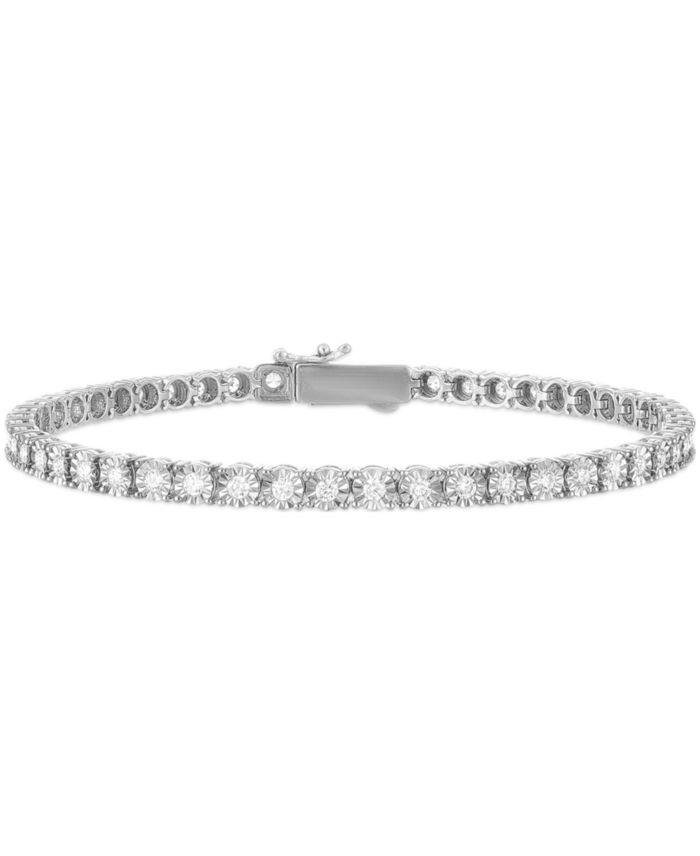 Esquire Men's Jewelry Lab-Grown Diamond (2 ct. t.w.) Bracelet in Sterling