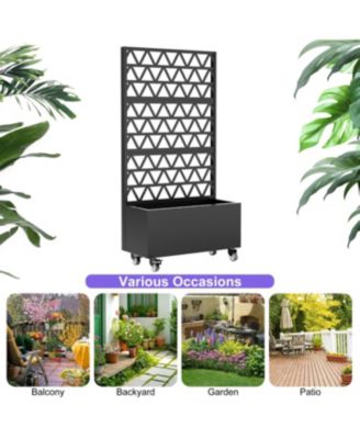 Streamdale Metal Planter Box with Trellis - 72"x36"x16" Raised Garden Bed for Climbing Plants