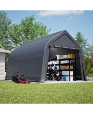 Portable Instant Garage 13x20 FT, Enclosed Carport with Cover & Steel Frame, Roll-Up Door