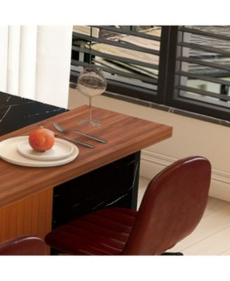 Marble Kitchen Island with LED Lighting & Grille Details