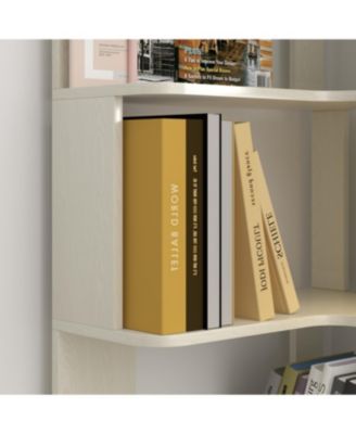 6 Tier L-Shaped Corner Bookshelf for Living Room/Bedroom, White