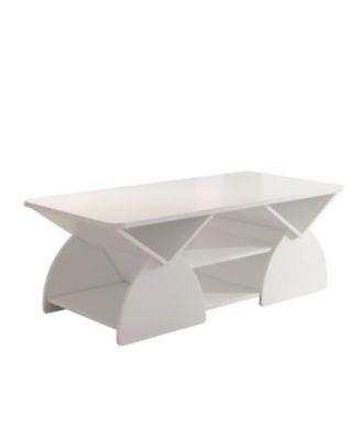  Engineered Wood Rounded Corner Rectangular Coffee Table with Storage