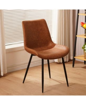 Modern Faux Leather Dining Chairs Set of 4