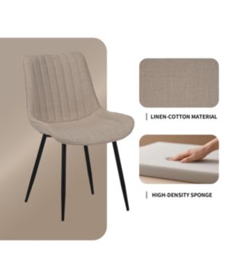 Dining Chair Set, 4 Modern Chairs, Soft-Seated with Padded Backrests