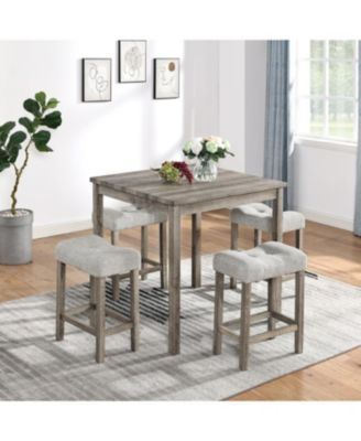 Streamdale Dining Table, Bar Table and Chairs Set, 5 Piece Set