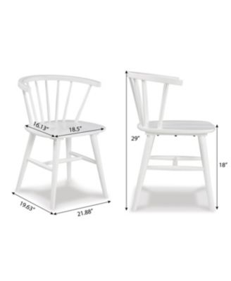 Streamdale Edo White Wood 5-Piece Dining Set, Trestle Dining Table with 4 Windsor Chairs