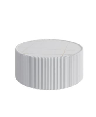 Streamdale Light Slate Leather Cylinder Coffee Table