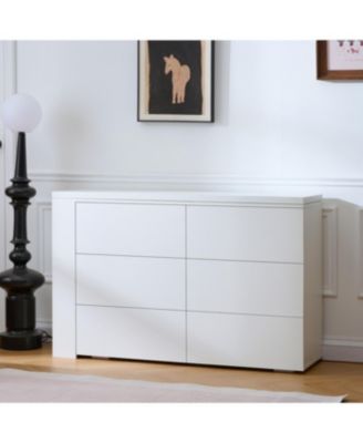 Streamdale Six drawers, removable desktop, three storage compartments, white table