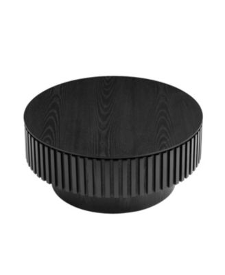 Streamdale 31.49" Nesting Round Wood Coffee Table with Storage - Black