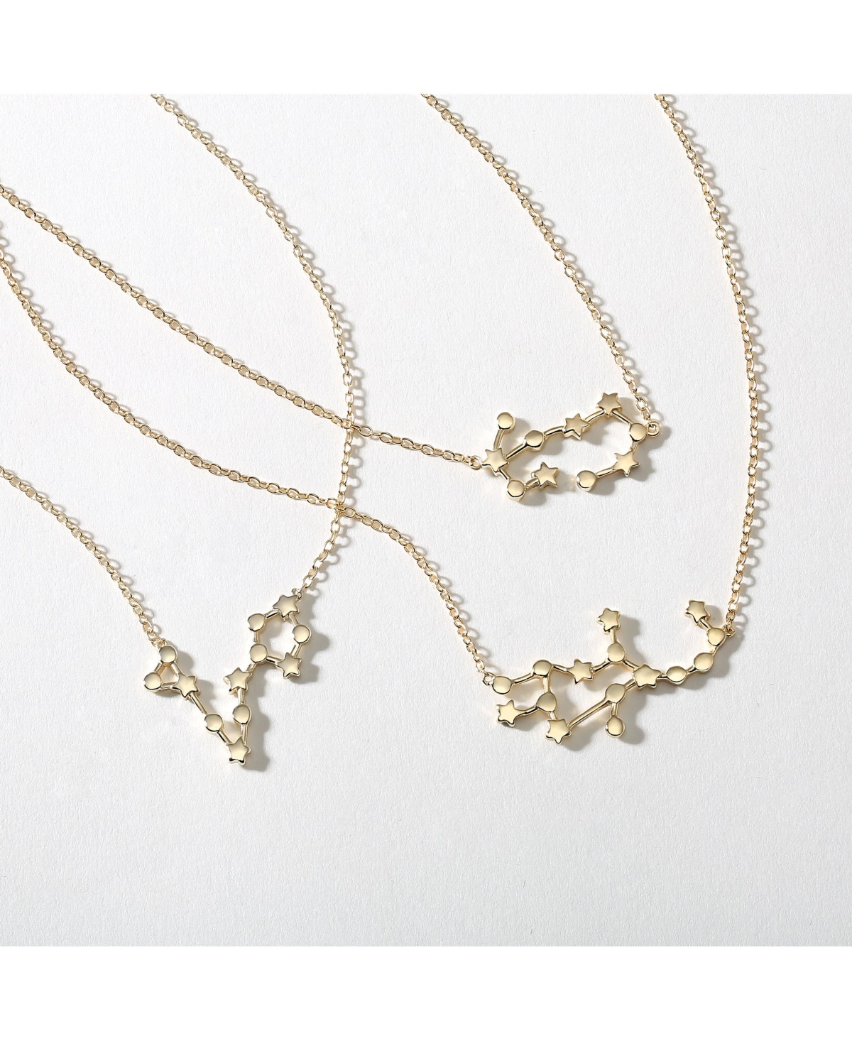 Bling Jewelry Delicate Celestial Astrology Zodiac Aquarius Constellation Stars Necklace Gold Plated Sterling Silver