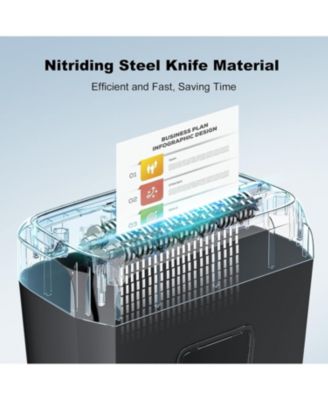 6-Sheet Crosscut Shredder for Home Office - Shreds Paper, Credit Cards, Mail, Staples, Clips - 3.4 Gal Bin with Handle