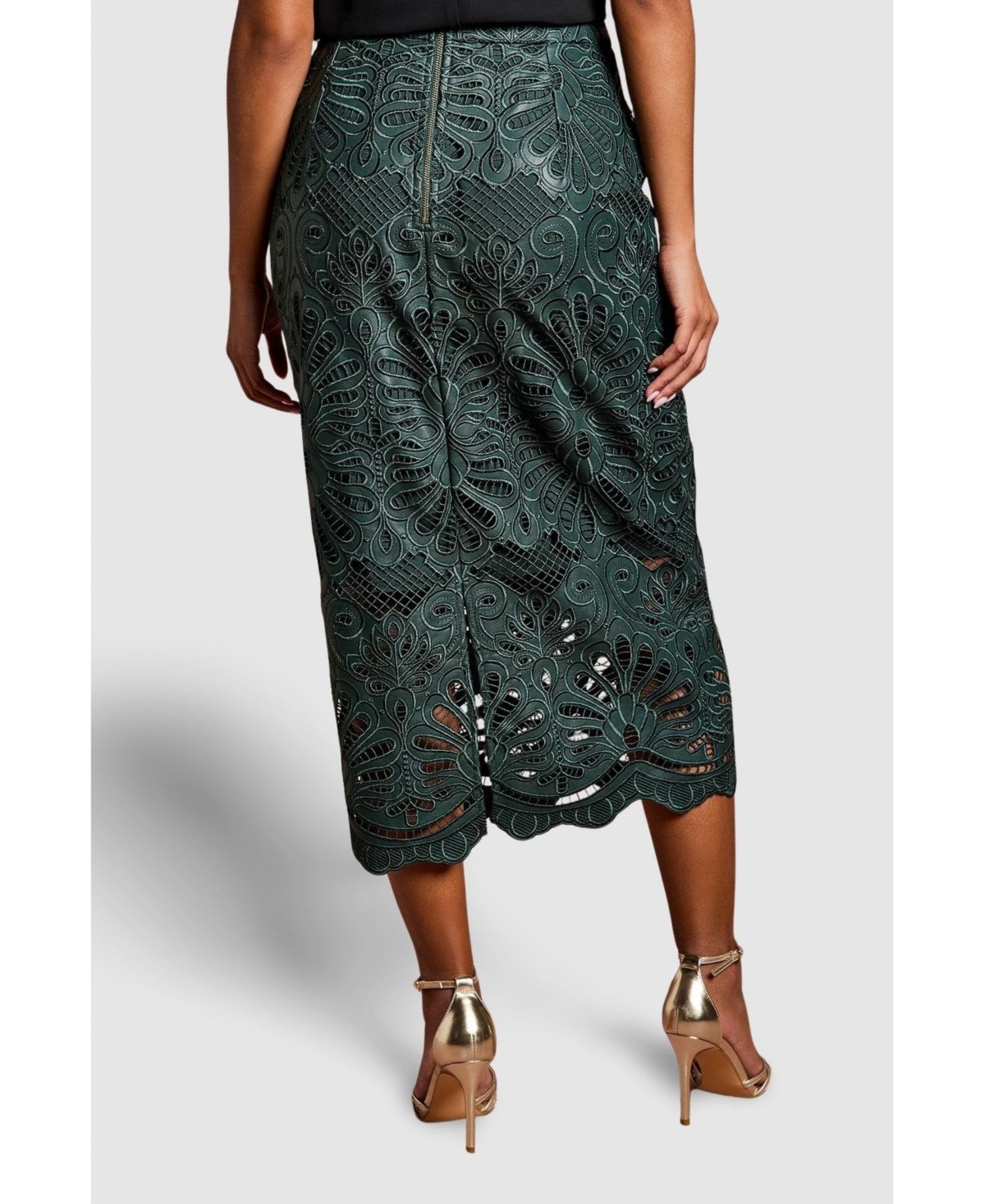 Coast Women's Pu Lace Midi Skirt