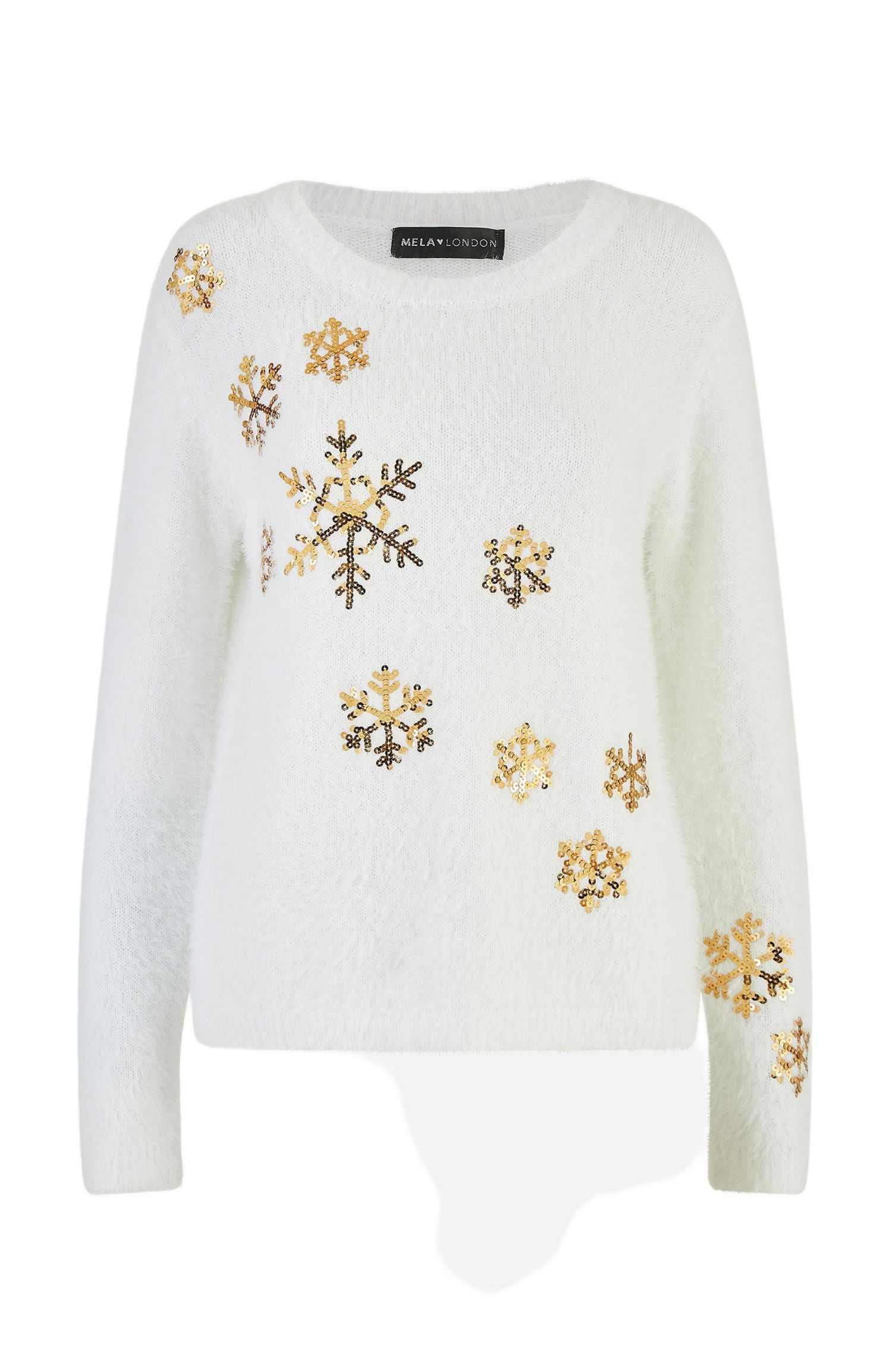 Women's Sequin Snowflake Fluffy Sweater