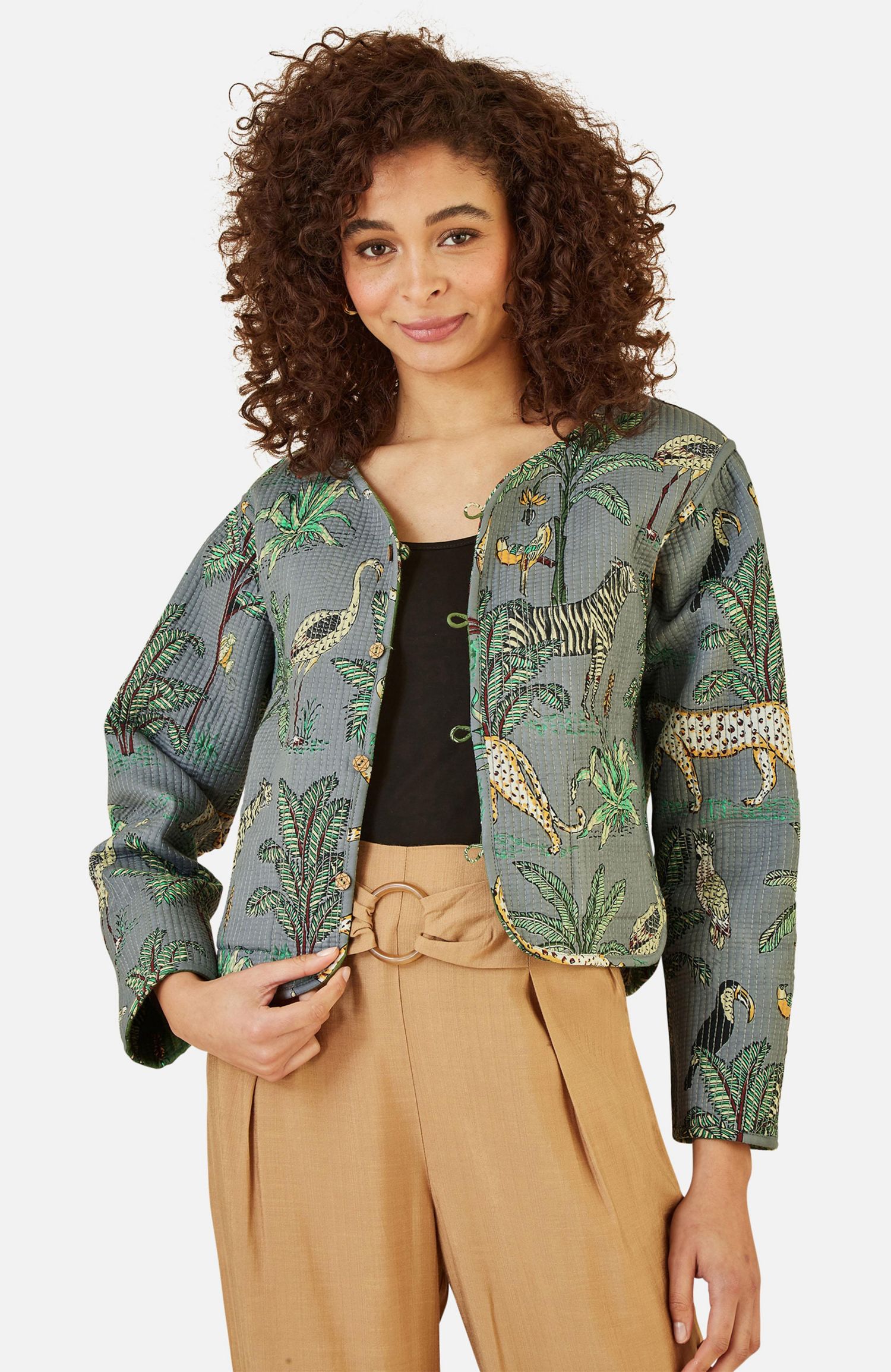 Women's Animal Reversible Cropped Quilted Jacket