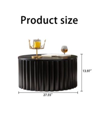 Round Lift-Top Coffee Table, Handcrafted Wooden Tea Table