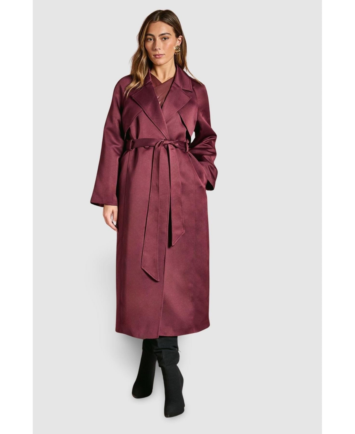 Coast Women's Satin Occasion Belted Trench Coat