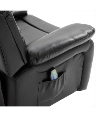 6'3" PU leather Massage Recliner Sofa Swivel Rocking Chair with Footrest,