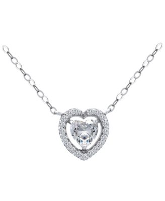 Heart Cut Necklace (1-1/2 ct. t.w.) in Gold Plated Sterling Silver