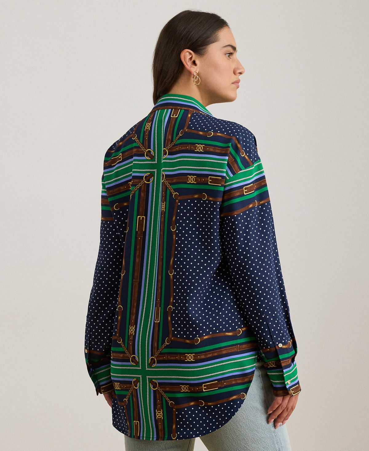 Lauren Ralph Plus Point Collared Belting & Polka-Dot Shirt