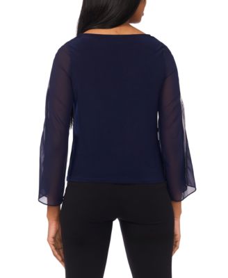 Women's Cowl Neck Rhinestone Top